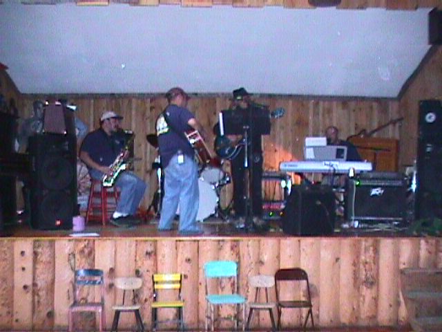 Local musicians on the Town Hall stage.